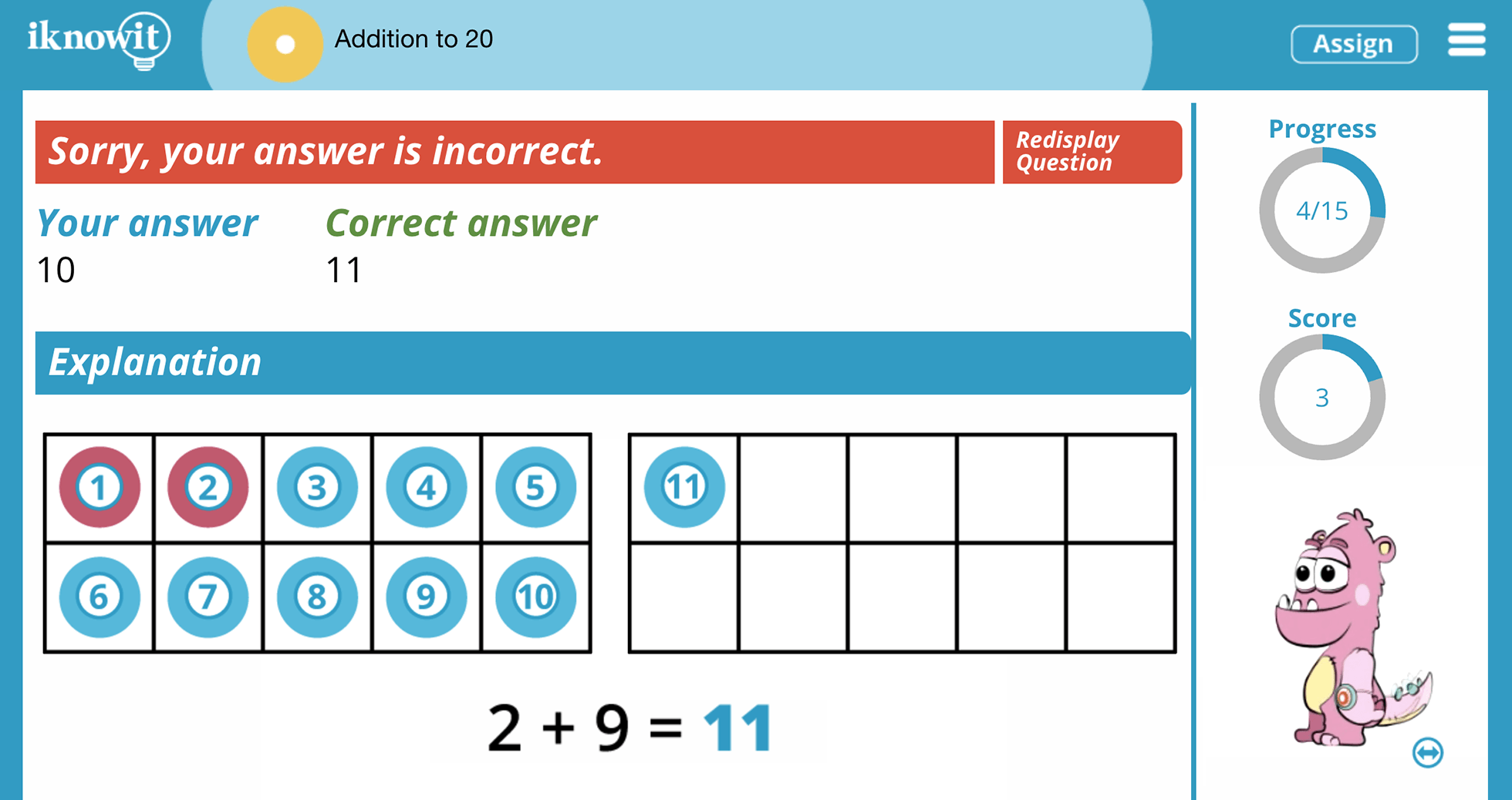 1st Grade Addition to Twenty Online Learning Lesson