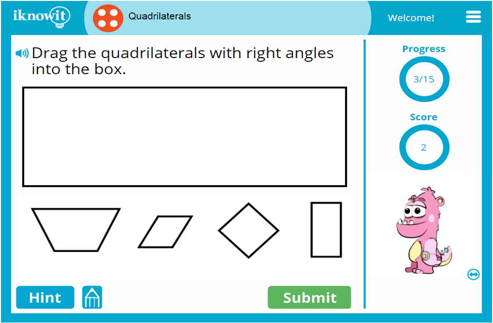 4th Grade Geometry Quadrilaterals Game