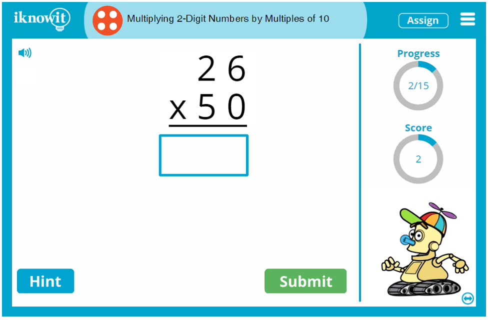 4th Grade Multiplying 2 Digit Numbers by Multiples of 10 Game