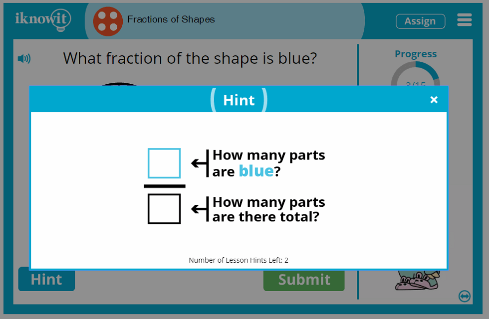4th Grade Fractions of Shapes Lesson