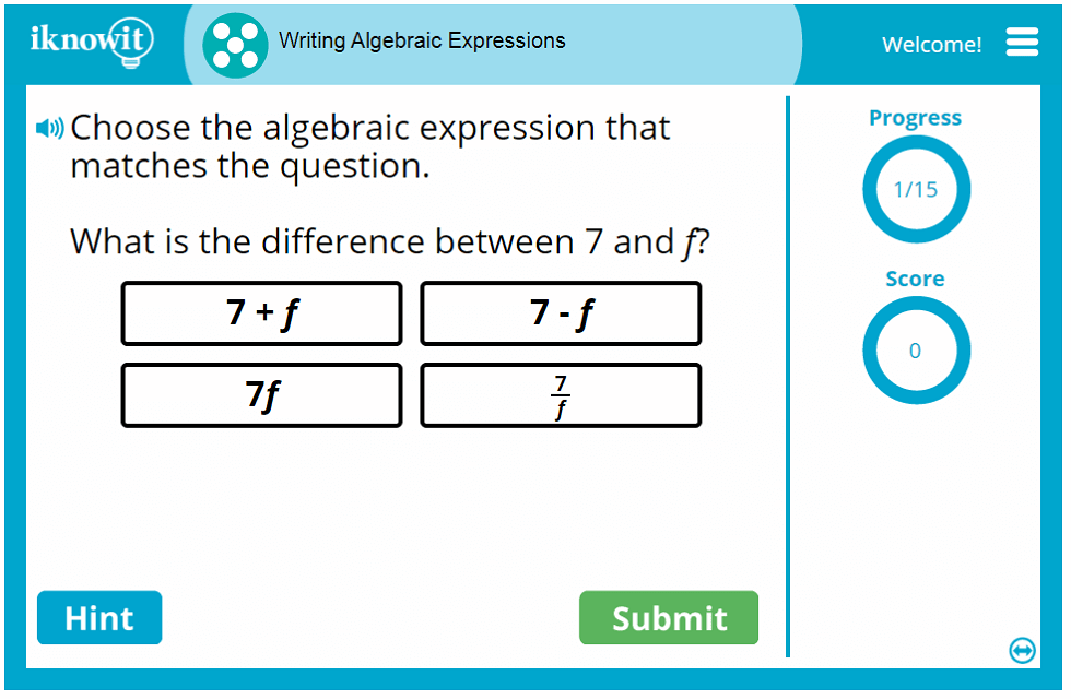 5th Grade Writing Algebraic Expressions Game