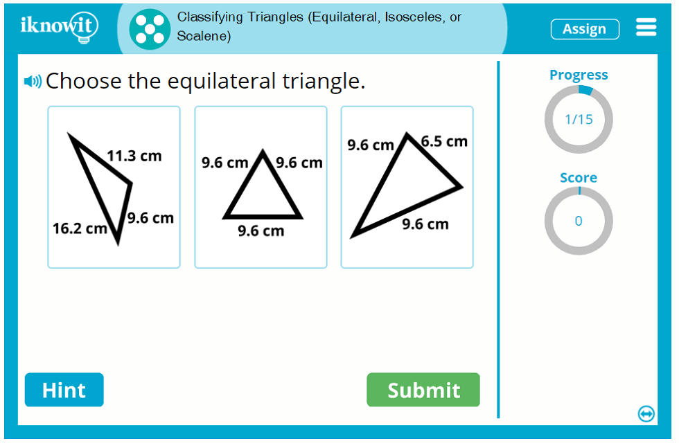 5th Grade Classifying Equilateral Isosceles Scalene Triangles Game