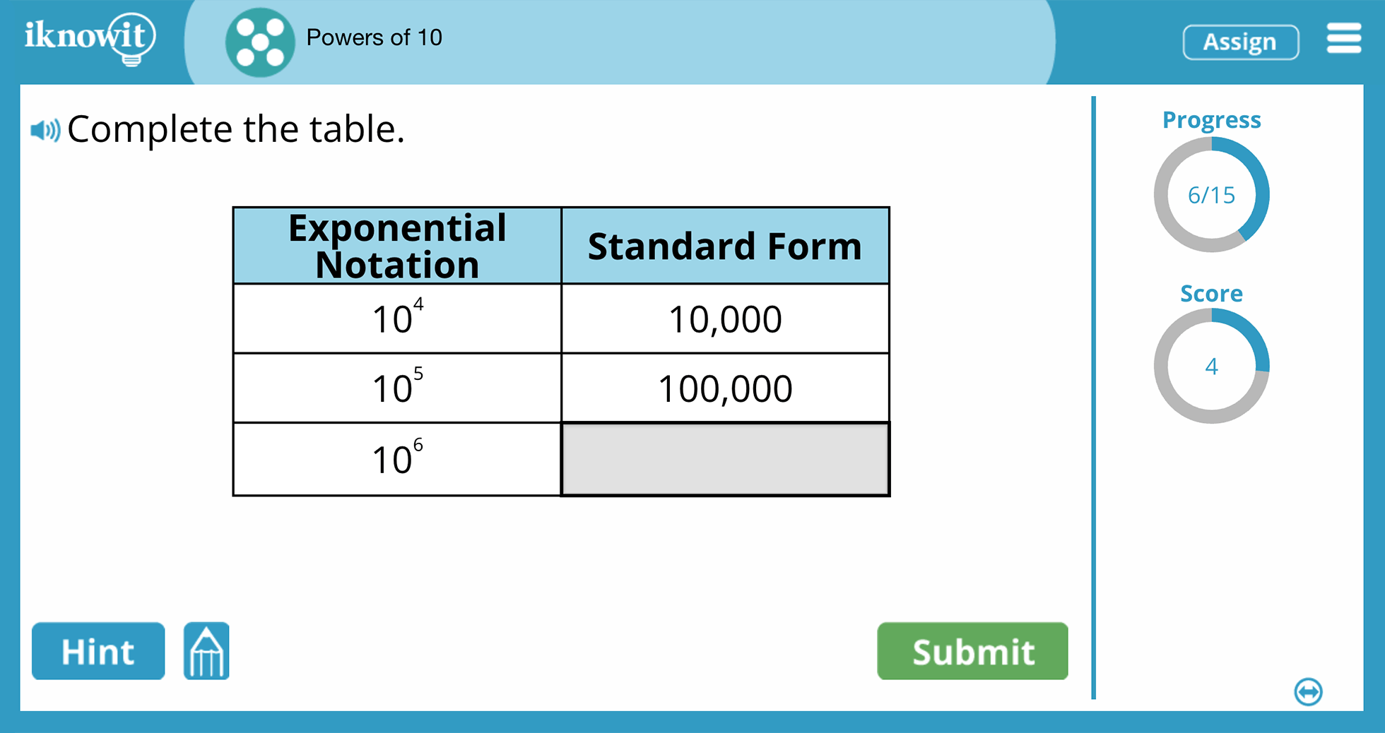 5th Grade Powers of 10 Exponents Online Learning Game