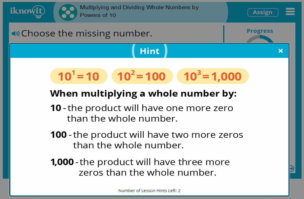 5th Grade Multiplying and Dividing Whole Numbers by Powers of 10 Lesson