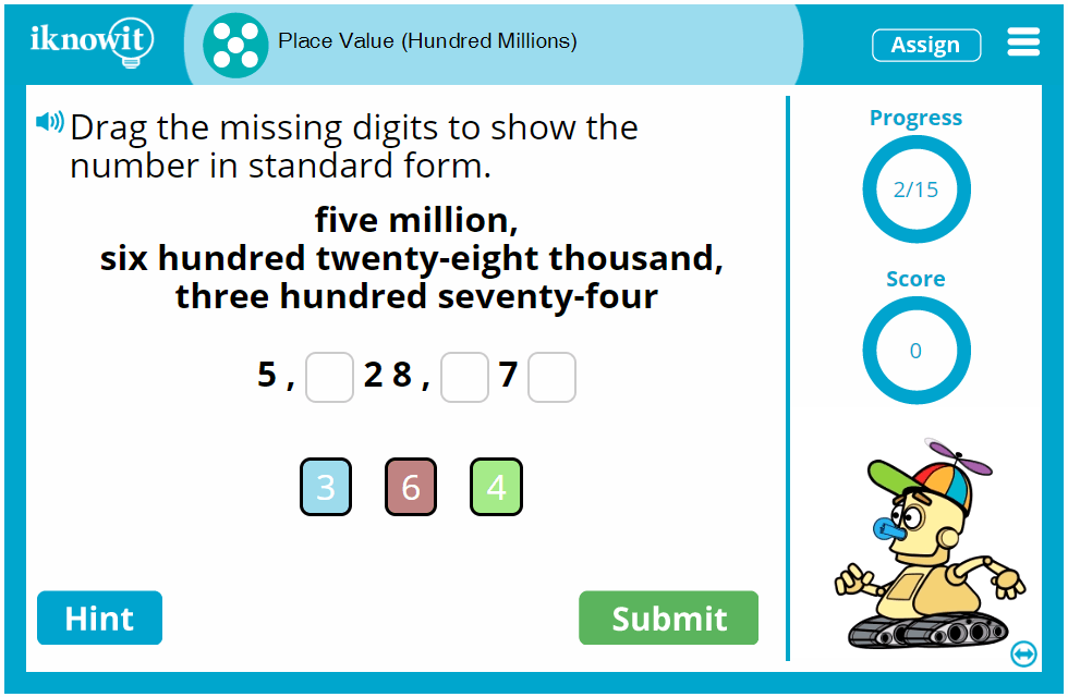 Fifth Grade Hundred Millions Place Value Activity