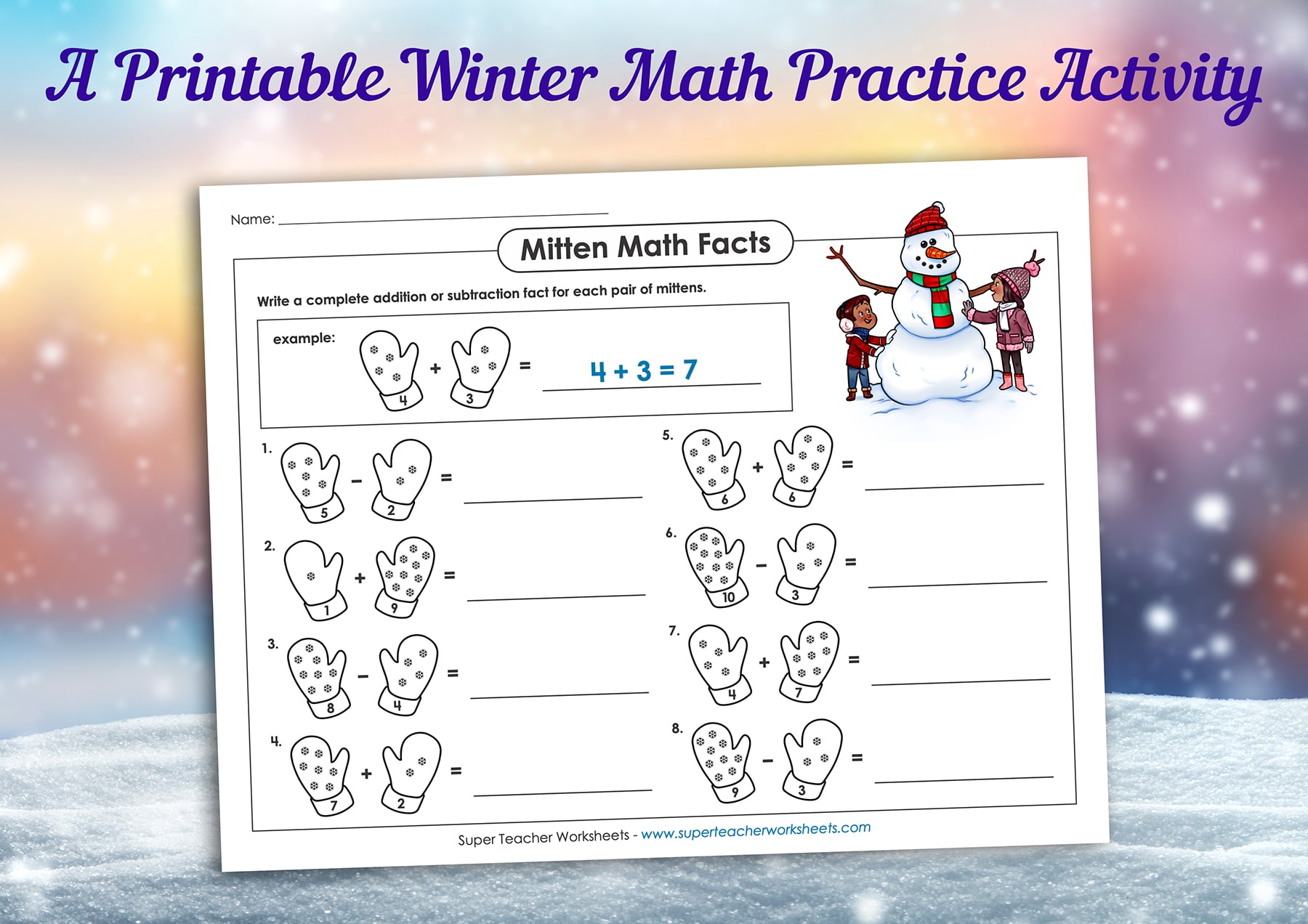 Mitten Math Facts