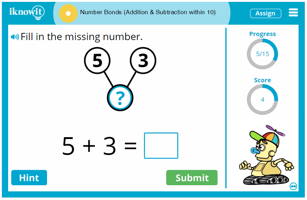 Interactive Math Lesson Number Bonds Addition Subtraction Within 10 