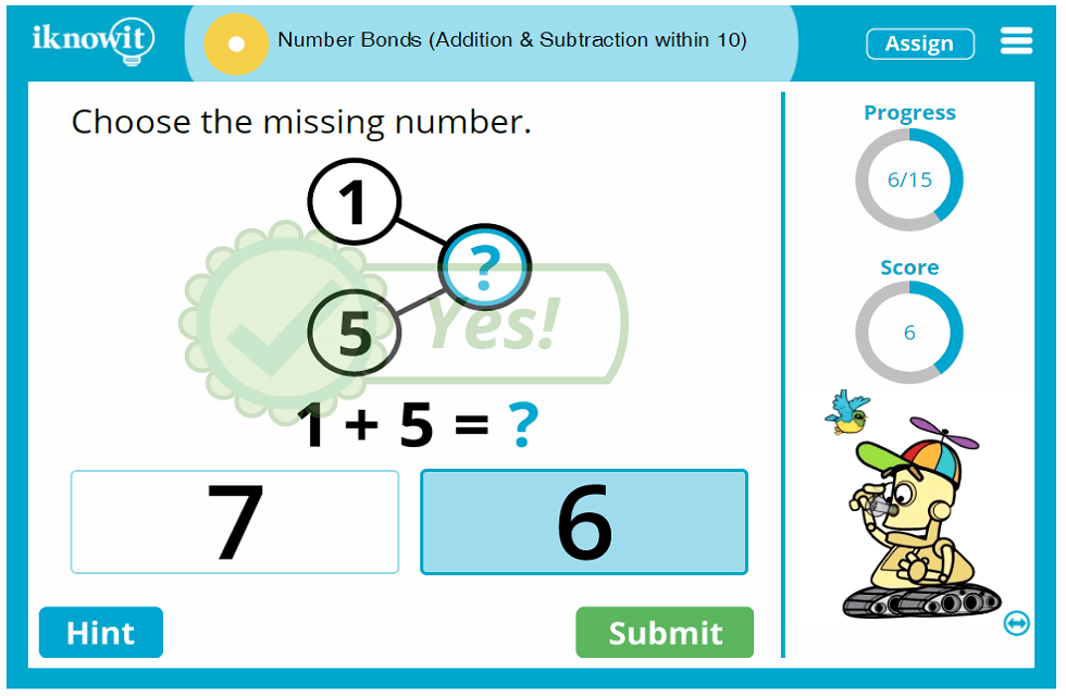 Interactive Math Lesson | Number Bonds (Addition & Subtraction within 10)