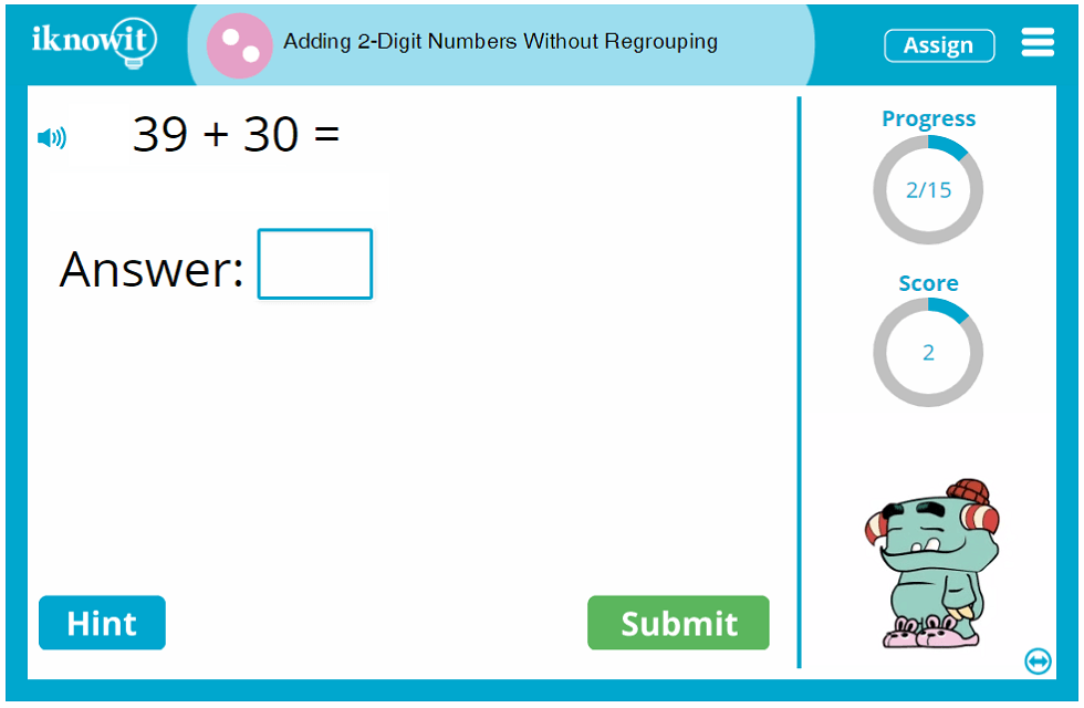 Game Adding 2 Digit Numbers Without Regrouping