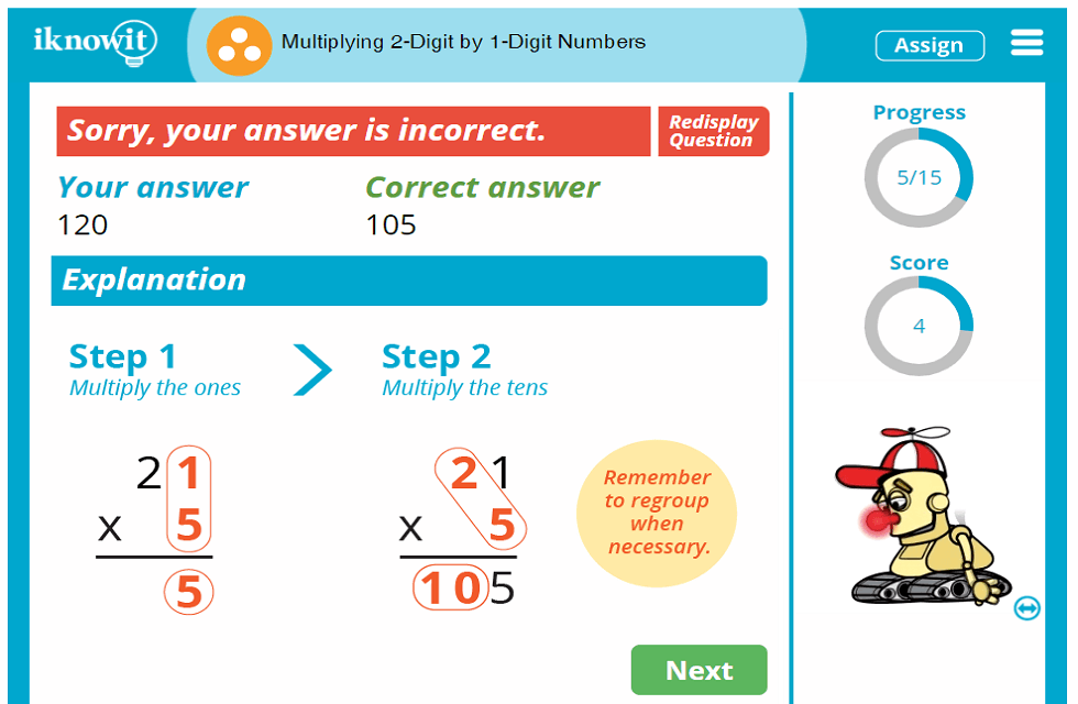 Math Game Multiply 2 Digit By 1 Digit Numbers