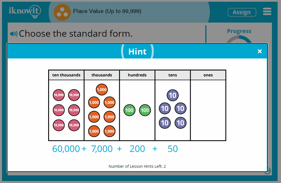 Interactive Math Lesson Place Value Up To 99 999