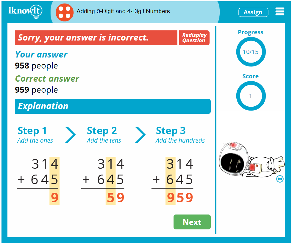 Interactive Math Practice Adding 3 Digit And 4 Digit Numbers