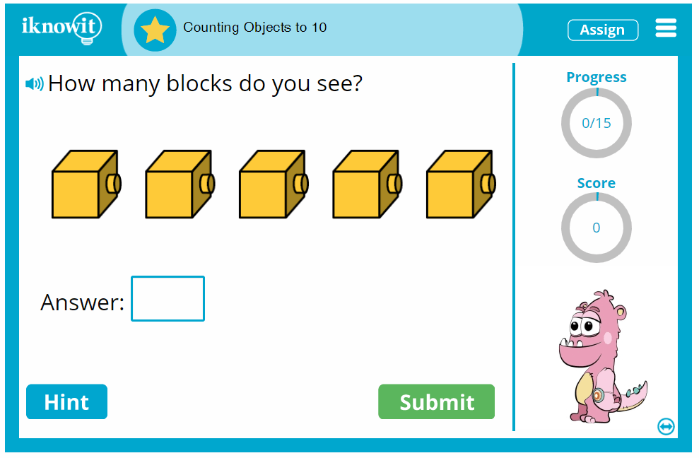 Counting Objects To 10 Math Game 